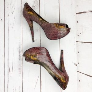 Stuart Weitzman Snakeskin platform heels